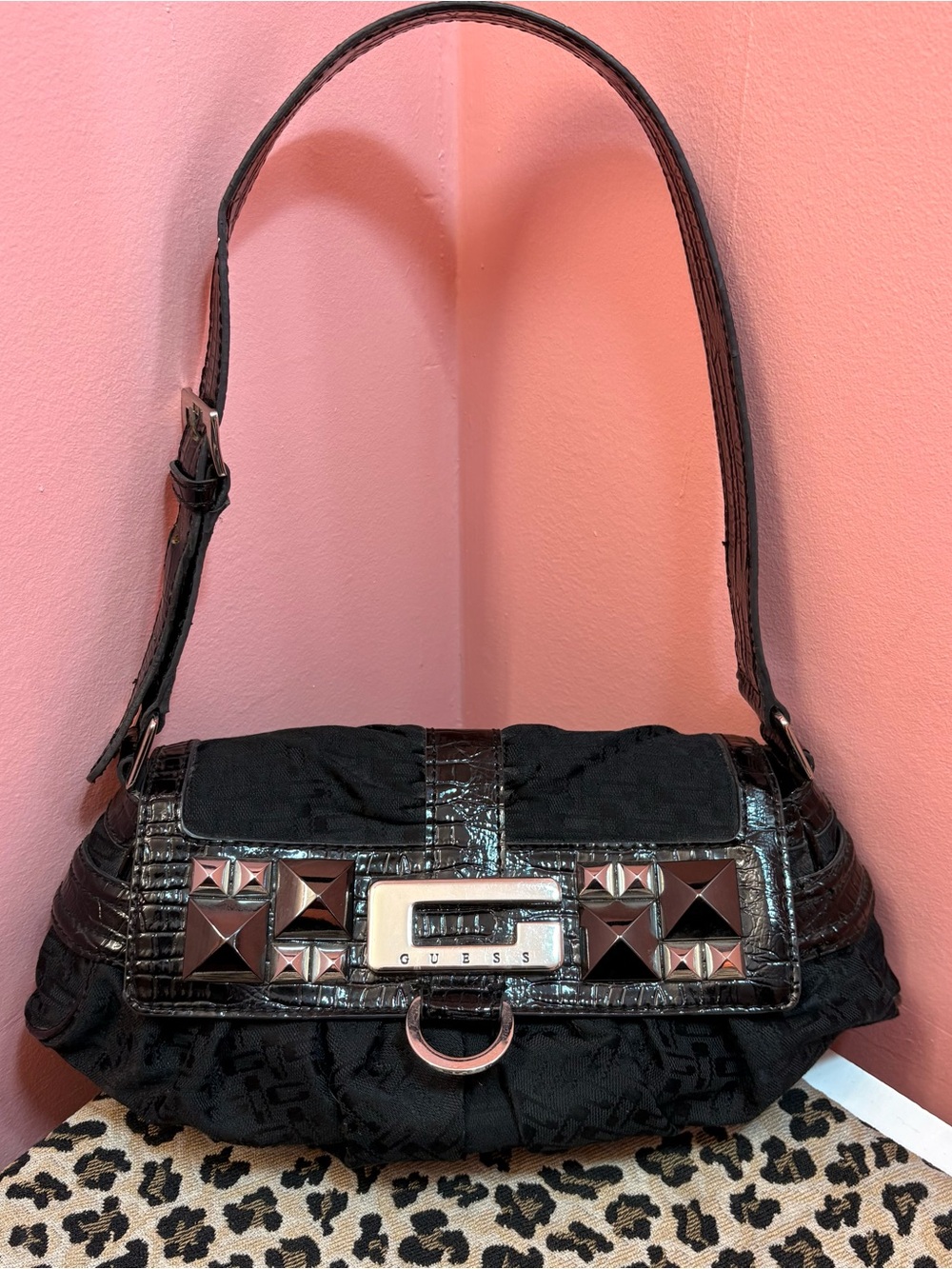 GUESS Studded Shoulder Bag